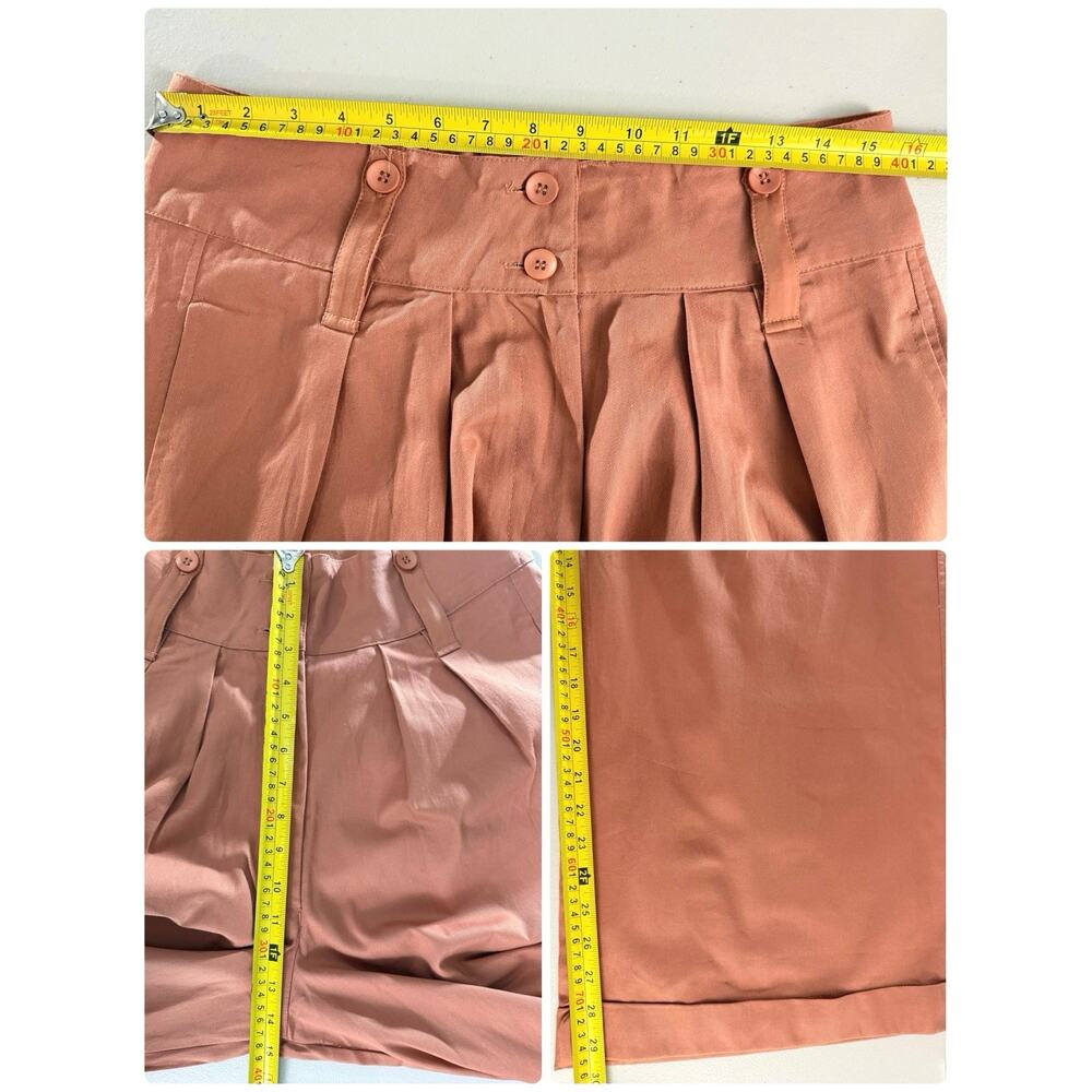 Anthropologie Tiny Ulysses Wide Leg Pants Rust Cotton Poplin High Rise NWT Sz L - Picture 12 of 13